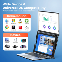 Écran d'extension pour ordinateur portable IPS FHD 15,6 pouces, Plug and Play, fixation par pince, compatible avec les ordinateurs portables de 13 à 17,3 pouces, certifié RCM, vente en gros B2B