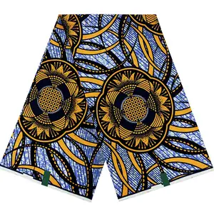 100% Cotton Wax Print Fabric from Africa Machine Made Java Print with Unique Unica and Angel Wax Designs