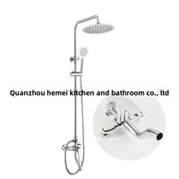 Ensemble de douche mural trois voies en alliage de zinc finition chromée avec jet carré et modes de massage - Vente en gros directe usine