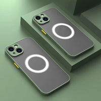 Étui de téléphone en TPU antichoc avec charge magnétique sans fil et béquille pour les séries 17/16/15/14/13/12/11/8 Plus (Transparent Luxe)