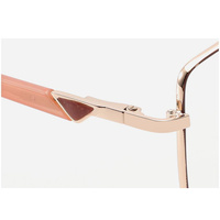 Montures de lunettes optiques carrées en métal tendance avec branches en acétate, pour verres correcteurs