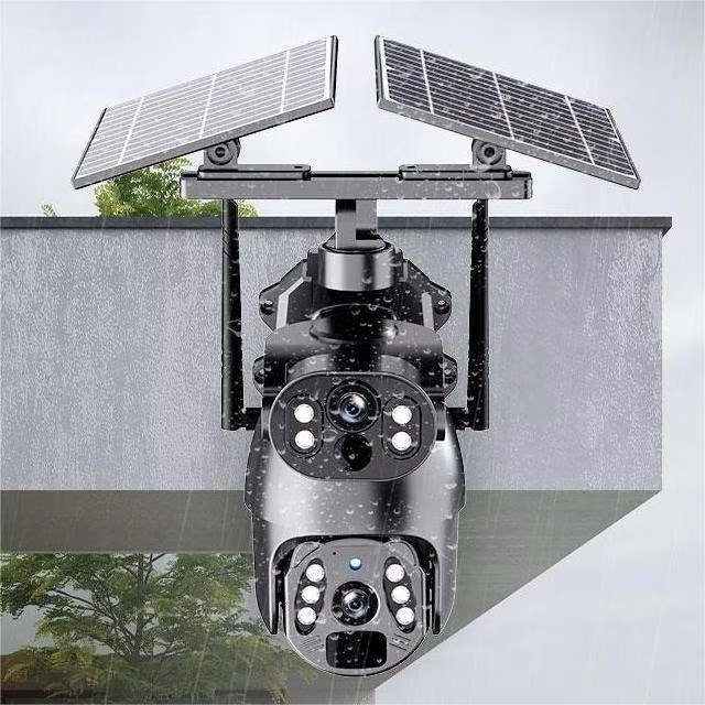Vandal-Proof 6MP Dome IP Camera Effective Color Night Vision 30m IR PIR Detection ONVIF Compatibility Solar Battery 4G/WIFI