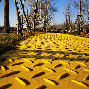 Tapis de protection au sol en polyéthylène haute densité (HDPE) ZSPE 4x8 à double face avec motif <span class=keywords><strong>diamant</strong></span>é pour équipement lourd - Product Image 2