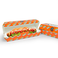 Plateau gaufré alimentaire en papier imprimé couleur personnalisée pour hamburger boîte à hot dog maïs chien plateau à hot dog à emporter