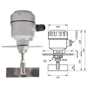 Durable 24V/110V/220V interruptor de <span class=keywords><strong>nivel</strong></span> de paleta giratoria Sensor de <span class=keywords><strong>nivel</strong></span> de sólidos industriales de acero inoxidable Detección de punto confiable - Product Image 1