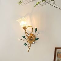 Applique murale américaine moderne et simple de style européen Design créatif de fleurs pour chambre à coucher chevet salon lustre suspendu français