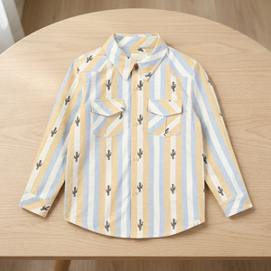 Chemise décontractée blanche et bleue magnifiquement imprimée pour femmes et bébés filles, hauts à manches courtes en tissu de soie de lait pour tout-petits - Product Image 3