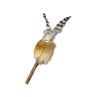 Jouet de Luxe pour Chat en Fourrure de Lapin et Laine Naturelle avec Matatabi et Clochette, Apaisant, pour Usage Quotidien Intérieur/Extérieur, Jouet de Nettoyage des Dents à la Silvervine