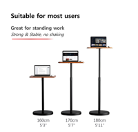 Plateforme de pupitre métallique réglable en hauteur, support pour ordinateur portable, table de réception de mariage, organisateur sur pied peu encombrant