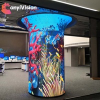 Écrans muraux LED numériques, écran LED vidéo extérieur et intérieur, forme irrégulière, taille personnalisée, affichage LED pour pilier de bâtiment