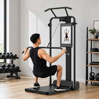 Estación de entrenamiento inteligente con espejo, máquina de gimnasio todo en uno para el hogar, entrenador con IA, entrenador con cable, pantalla táctil de 21 pulgadas, entrenamiento de cuerpo completo