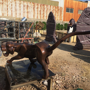 Statua di <span class=keywords><strong>Pantera</strong></span> in Metallo Ottone Anticato a Grandezza Naturale Personalizzata per Decorazione Giardino Esterno - Product Image 5