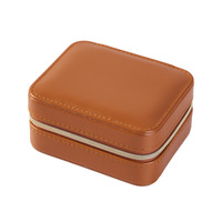 Mini boîte à bijoux portable créative en cuir PU Stockage de papier simple pour boucles d'oreilles et bagues