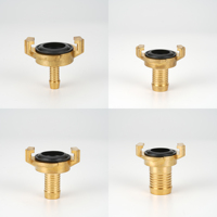 Connecteur de tuyau d'arrosage en laiton Geka Quick Fit 3/8"-1 1/2" à connexion par vis, surface polie et lisse, ISO 9001, couleur naturelle