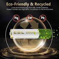 Pilas Recargables EBL AA de Ni-MH de 2800 mAh, Paquete de 8, Nueva Serie para Linternas y Juguetes