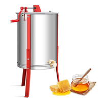 Extracteur de miel manuel 4 cadres en acier inoxydable de qualité supérieure – Outil d'apiculture
