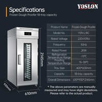 YOSLON Armoire de Fermentation Réfrigérée à 18 Plateaux, Température et Humidité Constantes, pour Boulangerie et Pains