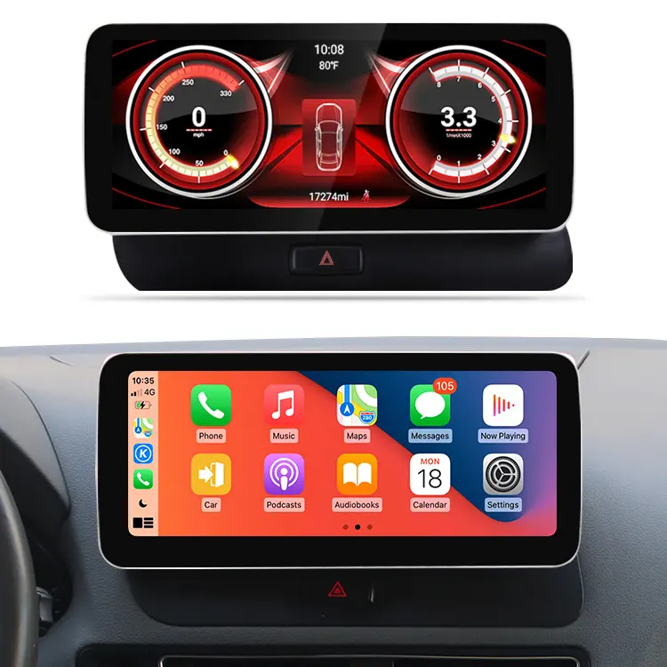 YZG Pemutar Multimedia 10.25 "8 Core Android 10, Pemutar Radio DVD Navigasi GPS dengan Wifi Bluetooth untuk Audi Q5 2011-2017