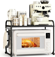 Support de four à micro-ondes multifonctionnel en acier au carbone robuste, réglable en hauteur et en largeur, pour comptoir de cuisine