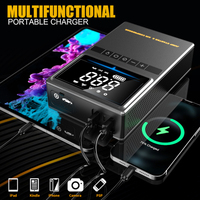 Démarreur professionnel avec compresseur d'air 4000A, booster de batterie de voiture 20000mAh, chargeur de batterie portable pour usage intensif