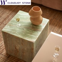 Meubles de salon modernes haut de gamme Centre de table en pierre d'onyx vert/Table d'appoint/plinthes/piédestal/Table basse en marbre d'onyx de luxe