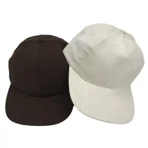 カスタマイズ可能なロゴ5パネルリトルカーブつばスタイル帽子コーデュロイ刺繍ブランドお父さん帽子キャンバス黒非構造化帽子