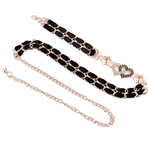 حزام سلسلة خصر مرن من السبائك للسيدات ، حزام صغير لتزيين تنورة متعددة الاستخدامات مع تصميم خصر فستان مرن - Product Image 3