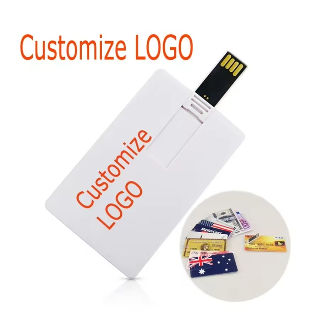 Customized LOGO 2.0 USB Flash Drive 8GB to 128GB Memory Stick with Photo Credit Card Wedding Gift Pendrive Pen Drive