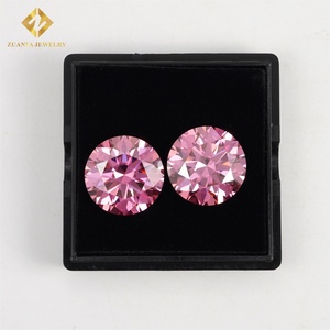 1 карат цена круглой блестящей огранки розового цвета Vvs1 лабораторный Муассанит незакрепленный камень пройти Алмазный тест - Product Image 2