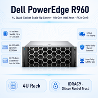 Serveur Dell R960 4U en rack, 4 sockets, 64 emplacements DIMM DDR5, PCIe 5.0 NVMe pour la virtualisation, les centres de données, les bases de données cloud, le calcul haute performance