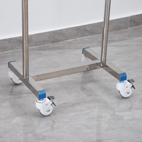 Chariot de rangement en acier inoxydable pour instruments chirurgicaux et dentaires, avec plateau réglable en hauteur pour le stockage des outils hospitaliers