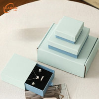 Boîte à tiroir coulissant personnalisée avec logo, en carton rigide recyclable, doublure en éponge, pelliculage mat, pour bijoux, bagues, cadeaux de mariage
