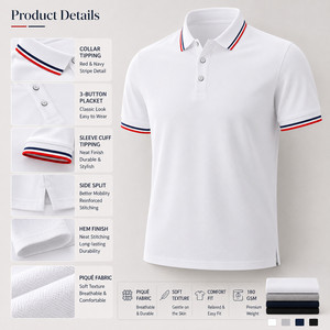 Camisa de Golf Personalizada con Logotipo Premium, Cuello con Ribete, Estilo Clásico, Casual de Negocios, Venta al Por Mayor, Colores Personalizados - Product Image 4