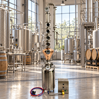 Alambic électrique 100L en cuivre avec dôme, jauge de niveau, colonne et affichage numérique de la température pour la distillation de whisky et de vodka