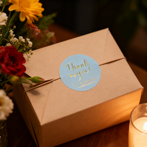 Autocollants Personnalisés « Merci » avec Votre Logo de Marque, Ronds en Vinyle pour Scellage d'Emballages de Petites Entreprises - Product Image 4
