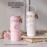 Goddess Double Drink Vacuum Thermos Cup Seri Bunga 316 Stainless Steel Kapasitas Besar Cangkir Kopi Portabel Hadiah Mobil