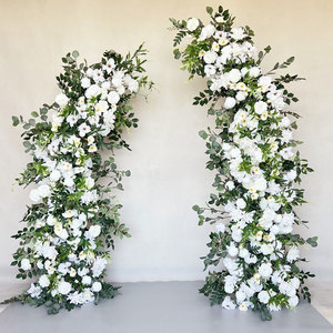 Ensemble de supports d'arche métallique pour toile de fond, 2 arches florales courbes, cadre écologique pour scène de mariage, cérémonie et anniversaire - Product Image 2