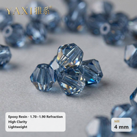 Perles en résine époxy à facettes, strass en forme de bicône, en vrac avec trou pour charmeuse, satin, habutai, pongé, faille, crêpon et tussah