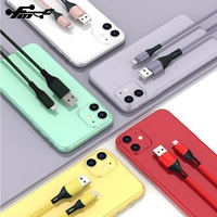 Kabel Data Usb Asli Pengisian Daya Cepat Lembut, Kabel Silikon Cair untuk Iphone Pengisi Daya Cepat