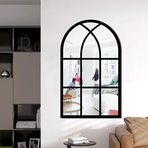New Wall Sticker Arch Mirrors Retro Gothic Decor Cathedral Window Shape Mirrors Home Decorative Craft Wall Mounted Wall Mirror