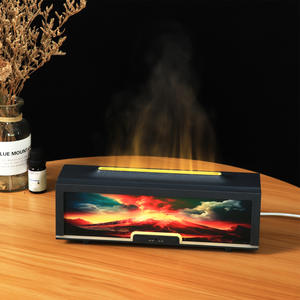 Difusor de aroma con luz de llama simulada de chimenea, humidificador de 0.5L con conexión USB para uso en el hogar y la oficina, con función de temporizador. - Product Image 4