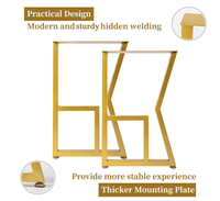 Pied de table en acier doré Sondoly, orné de diamants, pour canapé, idéal pour la maison de campagne et l'hôtellerie, pour support de chaise
