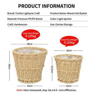 Panier à plantes tissé floral beige neuf Tianhe Guangnian, fait main, souple, pour succulentes, pot de fleurs <span class=keywords><strong>d</strong></span>'<span class=keywords><strong>intérieur</strong></span> et <span class=keywords><strong>d</strong></span>'extérieur, vente en gros - Product Image 6
