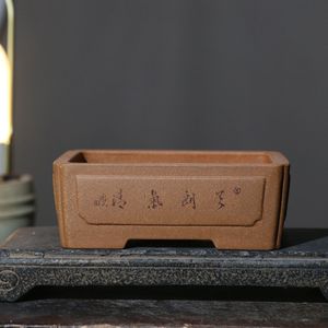 Maceta Rectangular para Bonsái Zisha, Hecha a Mano, Estilo Chino Clásico, Forma de Ventana - Product Image 3