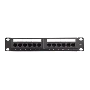 Montage sur rack Ethernet 1U 19 pouces RJ 45 12 ports UTP Cat5e/Cat6 Panneau de brassage