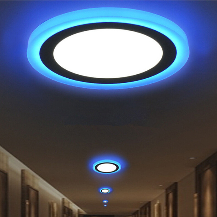 LED Glass Downlight Embedded Ceiling Lamp Three-color Variable Light Glass Downlight LED White Frame Panel Lamp