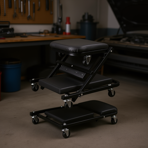 2-en-1 36/40 pouces pliable en forme de Z Spider chaise de réparation de voiture réglable fond pliant roulant 6 roulettes rotatives multiples - Product Image 2