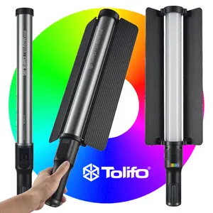 TOLIFO ST-60RGB tongkat lampu Video LED RGB genggam CCT2700K-10000K panjang 60W 23 "tongkat fotografi baterai bawaan 11.1V 4400mAh