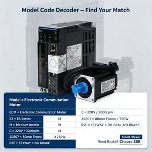 Moteur servo Delta série ECM ECM-E3H-C20807RSE Moteur servo automatique AC pour servomoteurs 220V 700W - Product Image 2