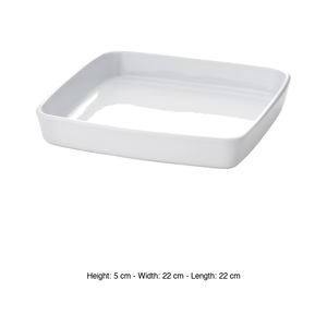 จานอบทรงสี่เหลี่ยม 22 × 22 ซม. สูง 5 ซม. สีขาว Mps - Product Image 3